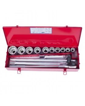 Набор торцевых головок с принадлежностями 3/4&quot;, двенадцатигранные, 22-50 мм, 14 предметов KING -foto3