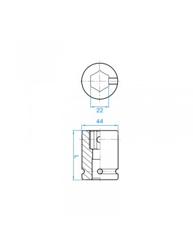 Держатель вставок (бит) ударный 3/4&quot;>22 мм, с винтовым фиксатором KING TONY 609622M-foto2