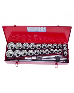 Набор торцевых головок с принадлежностями 3/4&quot;, двенадцатигранные, 22-50 мм, 7/8&quot;-2&quot;,-foto3