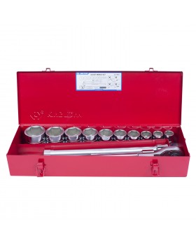 Набор торцевых головок с принадлежностями 3/4", шестигранные, 22-50 мм, 14 предметов KING TONY -foto2