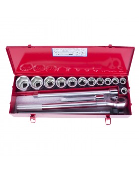 Набор торцевых головок с принадлежностями 3/4", шестигранные, 21-50 мм, 16 предметов KING TONY -foto2