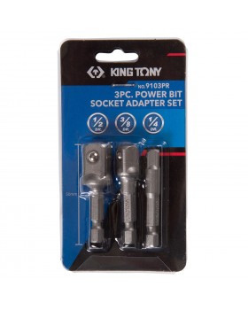 Набор адаптеров для торцевых головок, 1/4&quot;>1/4&quot;, 3/8&quot;, 1/2&quot;, 3 предмета KING TON-foto2