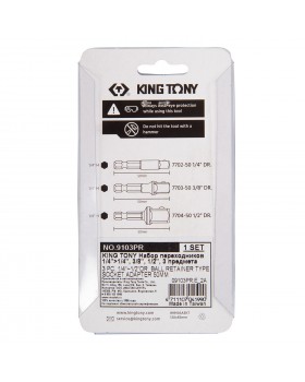 Набор адаптеров для торцевых головок, 1/4&quot;>1/4&quot;, 3/8&quot;, 1/2&quot;, 3 предмета KING TON-foto3