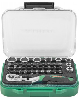 Набор торцевых головок 1/4"DR, вставок-бит с трещоточной рукояткой мини 1/4"DR, 60 зубцов, 40 предме-foto2