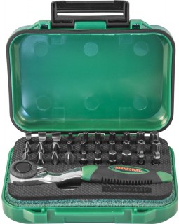 Набор вставок-бит с трещоточной рукояткой мини 1/4"DR, 60 зубцов, 32 предмета-foto2